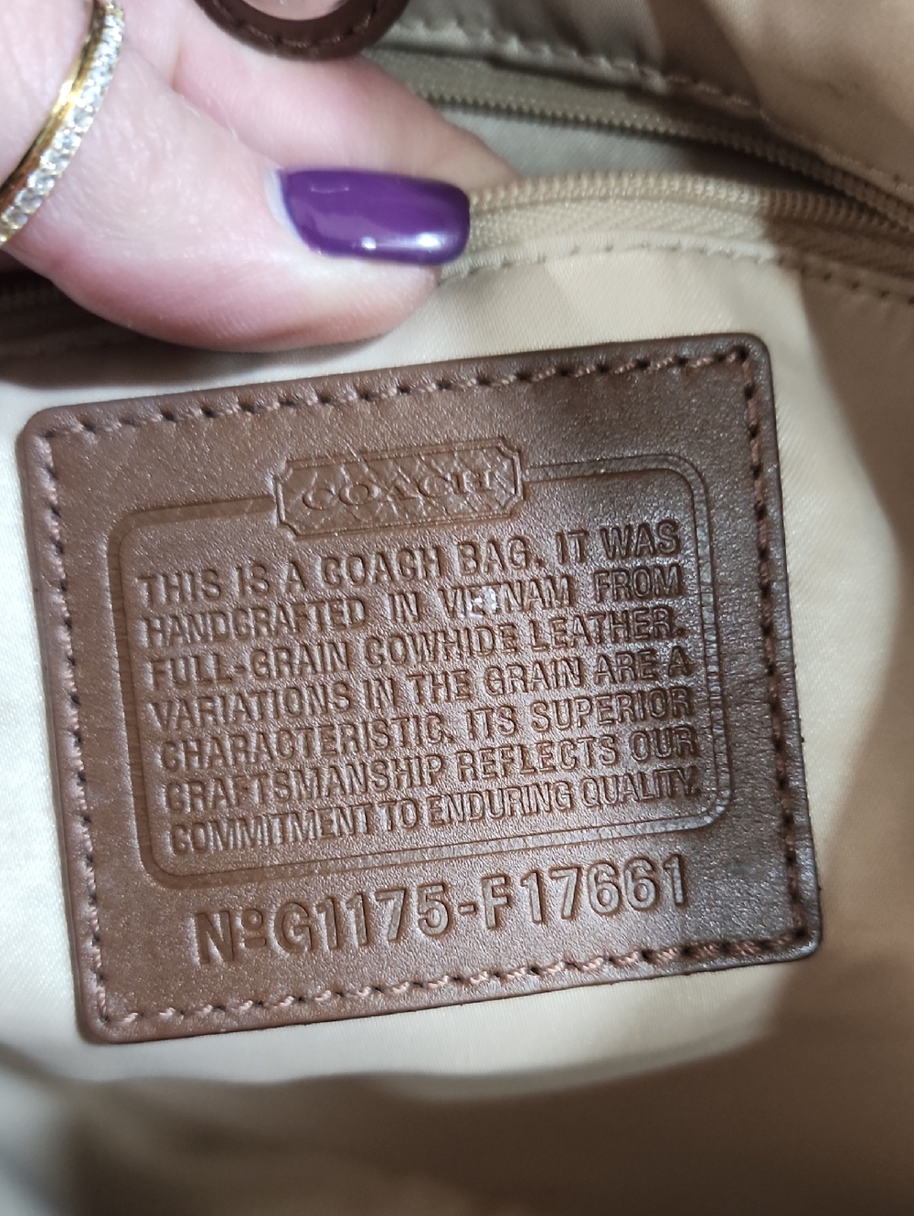 Coach Croc-Embossed Brown Leather Tote G1176-F17661 Purse - Picture 5 of 16